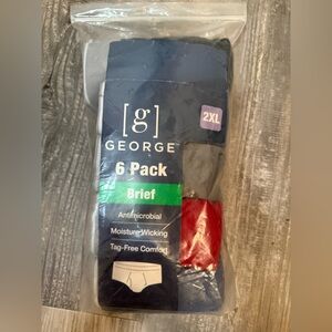 Men's brand George 6 Pack Briefs - Multicolor Assortment‎ XXL